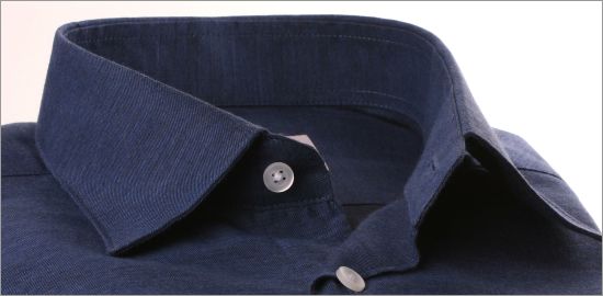 Blue denim shirt in brushed cotton