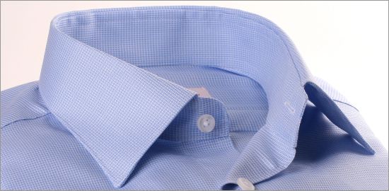 Small  light blue square pattern shirt