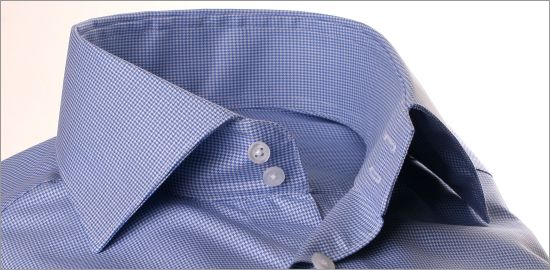 Blauw en wit houndstooth shirt