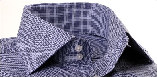 Small dark blue square pattern shirt