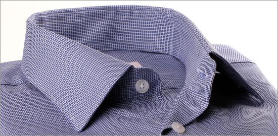 Camisa pequeña con estampado cuadrado azul oscuro