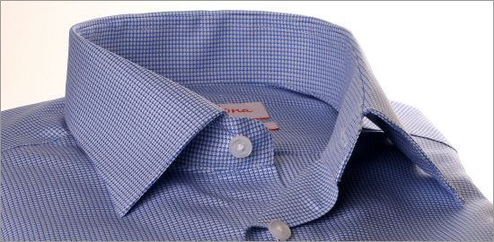 Blue and light blue houndstooth shirt