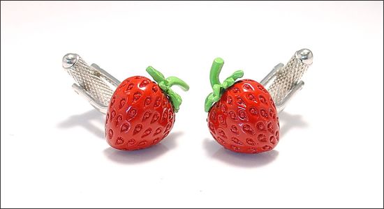 Erdbeer-Manschettenknöpfe