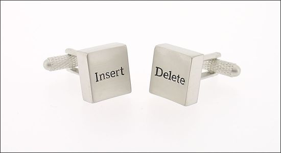 Bouton de manchette touches de clavier insert et delete