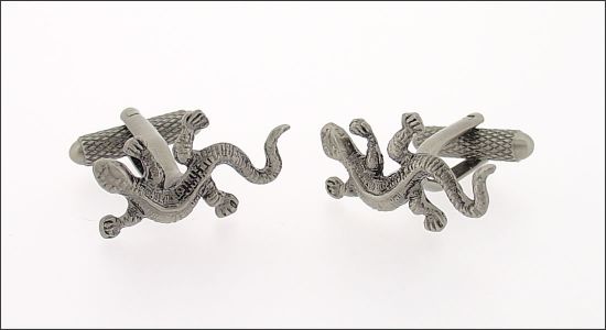 Bouton de manchette lézard - salamandre
