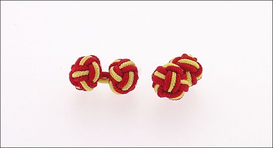 Passementerie bordeaux et jaune pale