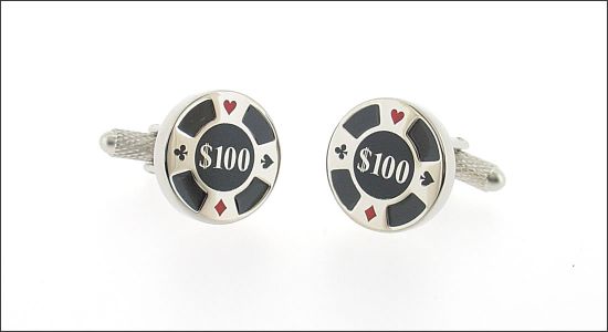 Bouton de manchette jeton de poker