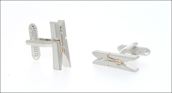 Boutons de manchette pince à linge