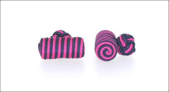 Passementerie bleue marine et fushia