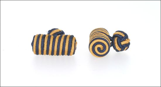 Passementerie bleue marine et jaune