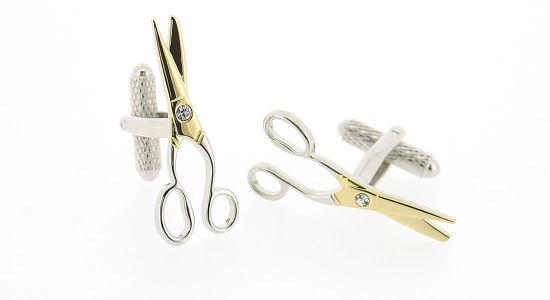 Boutons de manchette ciseaux