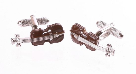 Boutons de manchette violon marron