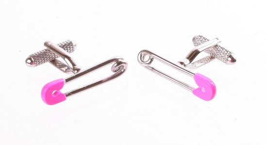Boutons de manchette épingle à nourrice rose