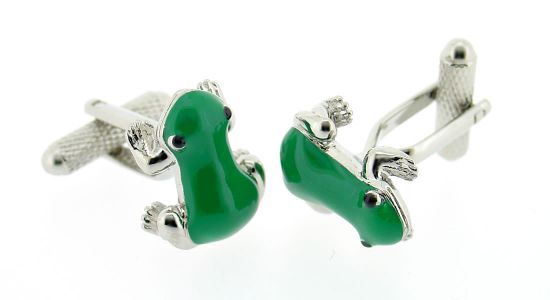 Boutons de manchette grenouille verte
