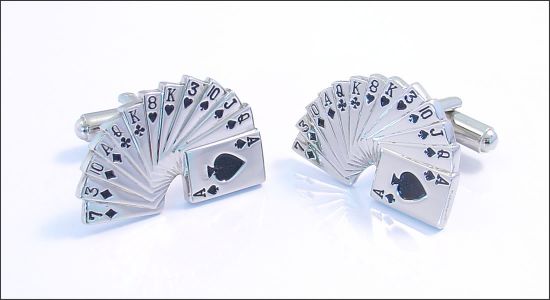 Bouton de manchette jeu de cartes