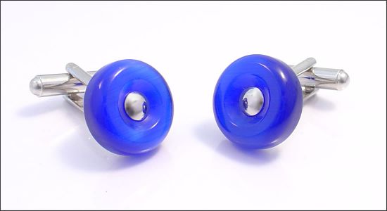 Blue donut cufflinks