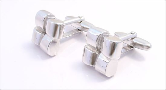 Bouton de manchette quatre blocs carrés