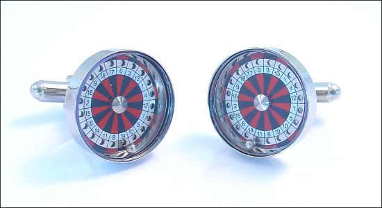 Boutons de manchette roulette avec une bille mobile