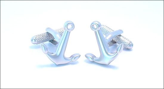 Bouton de manchette ancre de bateau