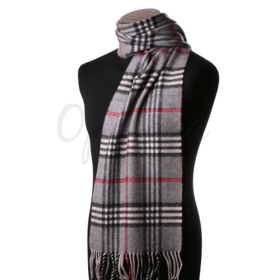 Gris, negro y rojo del Príncipe de Gales bufanda