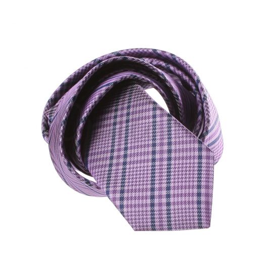 Lilac and navy blue Prince of Walles thin tie
