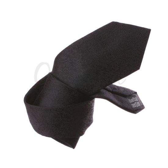 Black with embroidered flowers tie