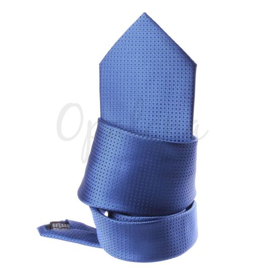 Cravate faux uni bleue