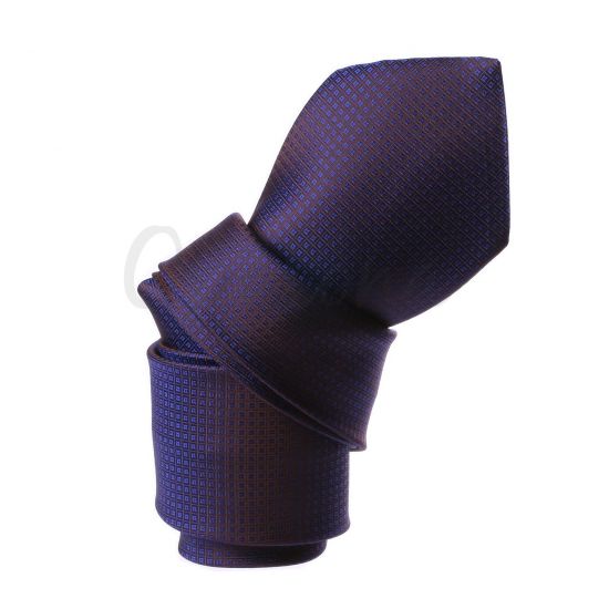 Cravate faux uni marron à reflets bleus