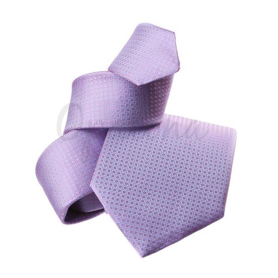 Cravate faux uni lilas à reflets bleu ciel