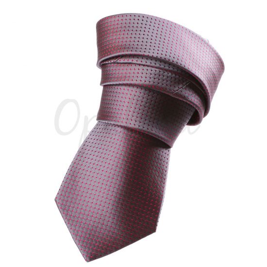 Grey with little raspberries dots tie