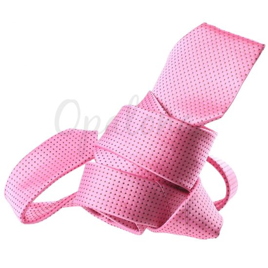 Corbata rosa con lunares marrones puntos