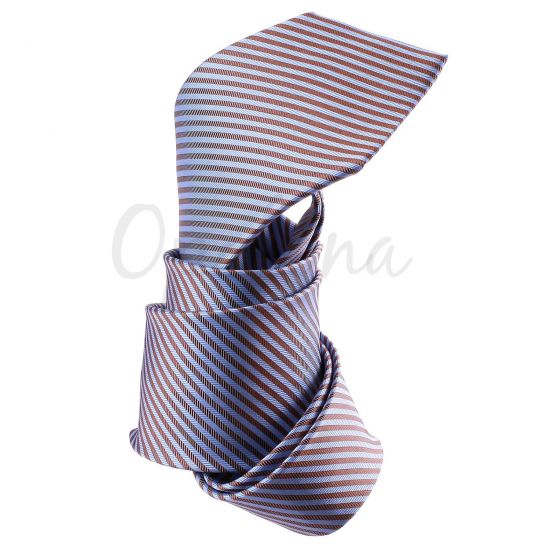 Striped blue and brown tie