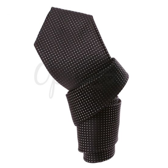 Cravate noire à petits pois gris