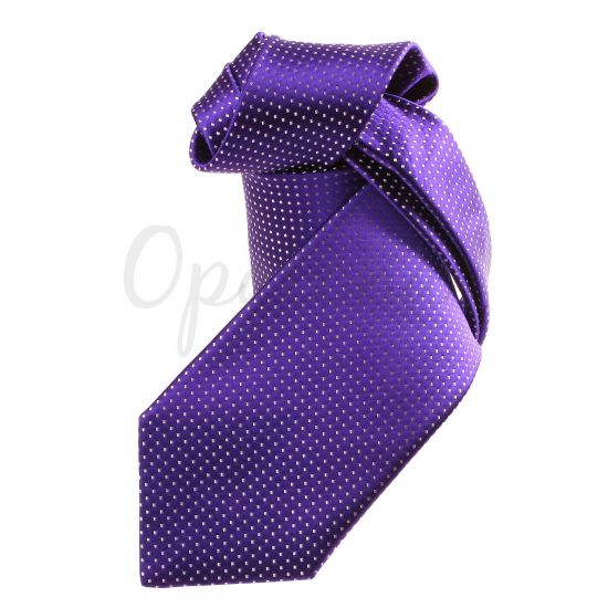 Cravate violette à petits pois blancs