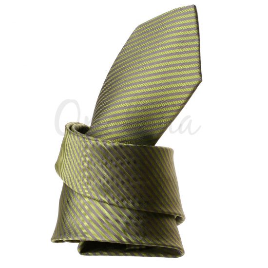 Striped grey and green tie