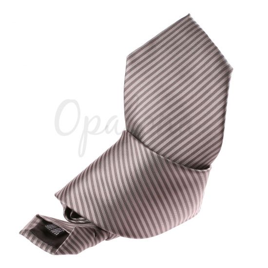 Striped grey and dark grey tie