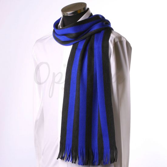 Medium blå och grå ränder scarf