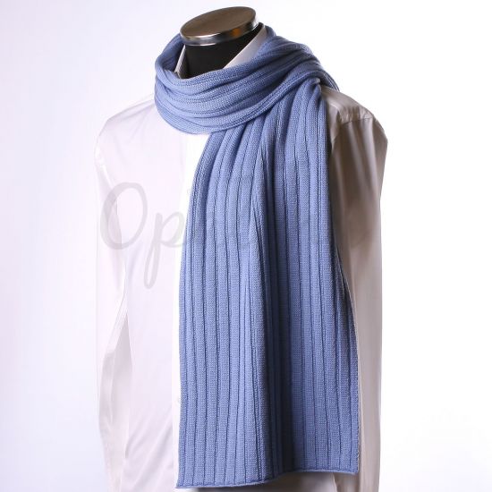 Ljusblå räfflad scarf
