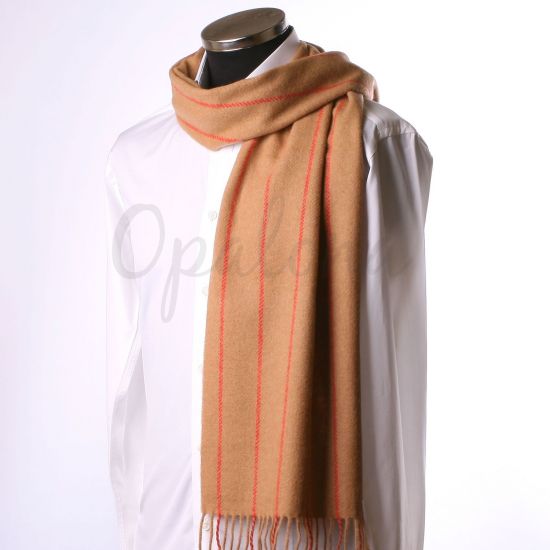 Camel scarf med tunna röda ränder