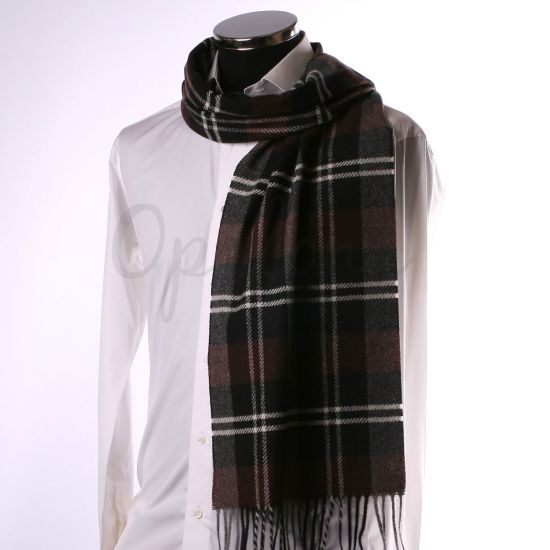 Svart, brun och vit tartan scarf