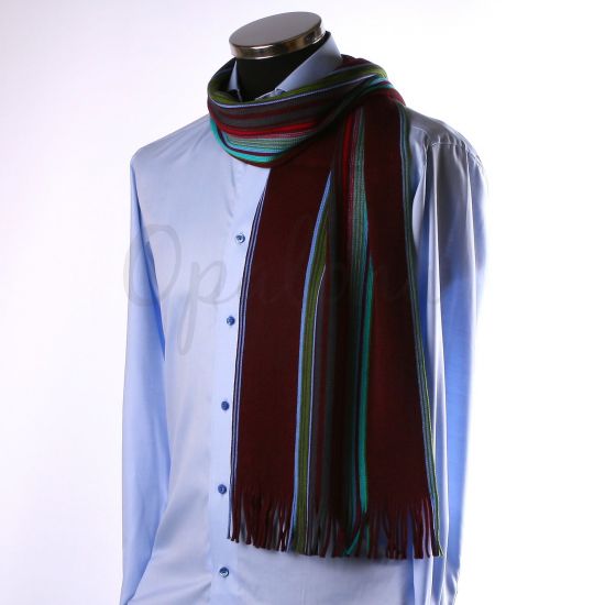 Bufanda de Borgoña con rayas multicolores