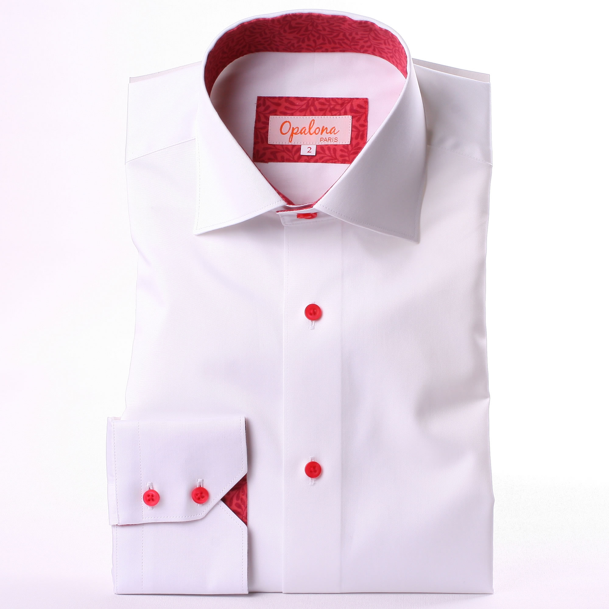 white and red button up