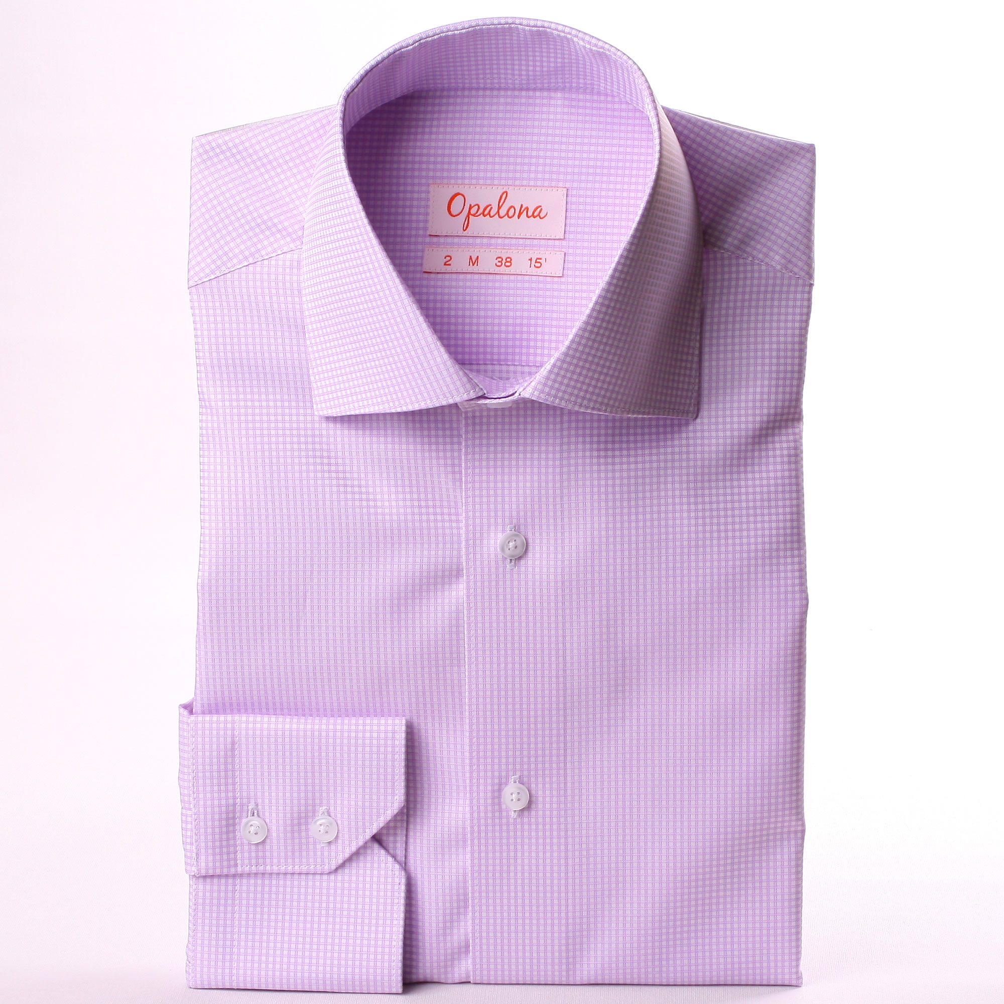 White and lilac gingham shirt