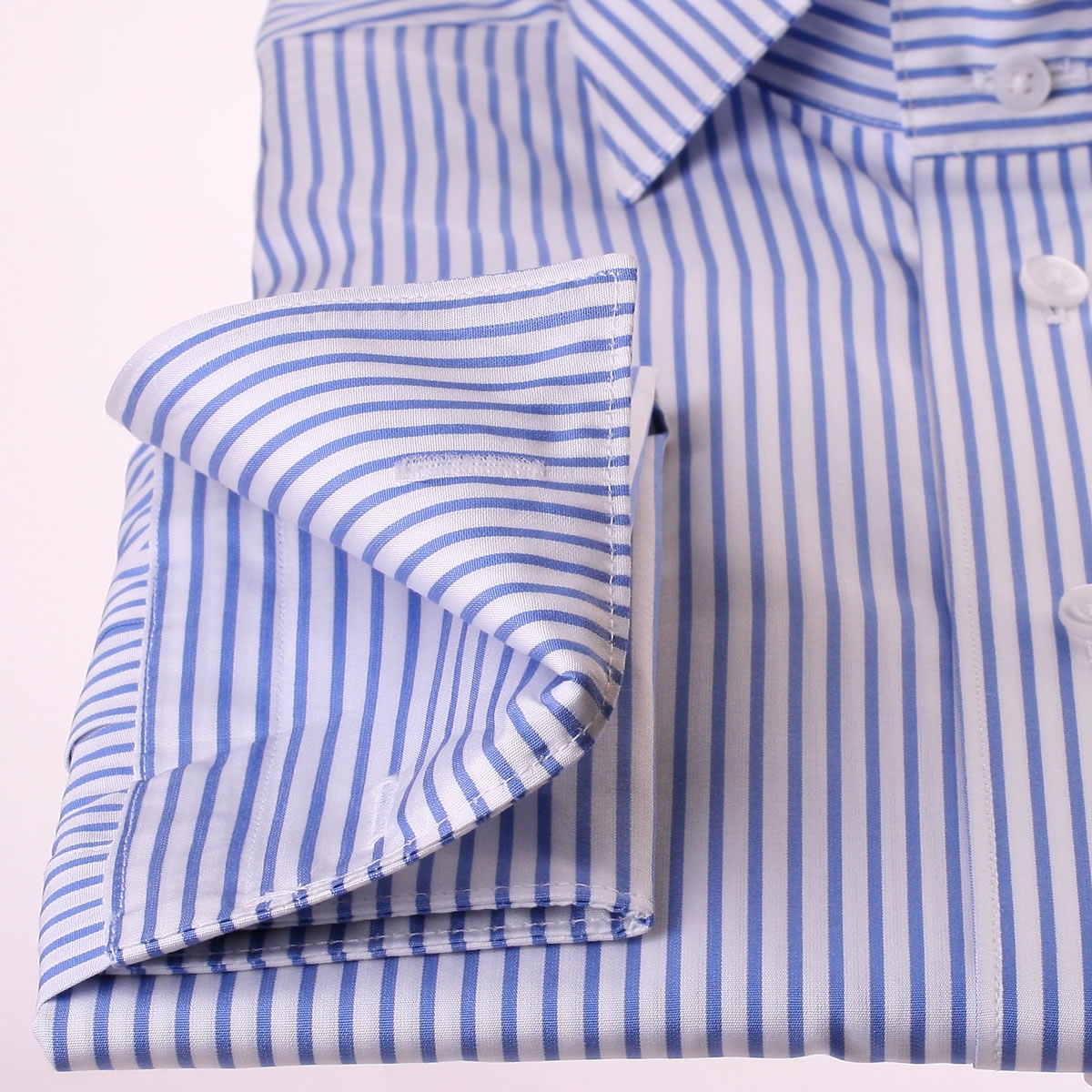 Blue and white striped french cuff shirt